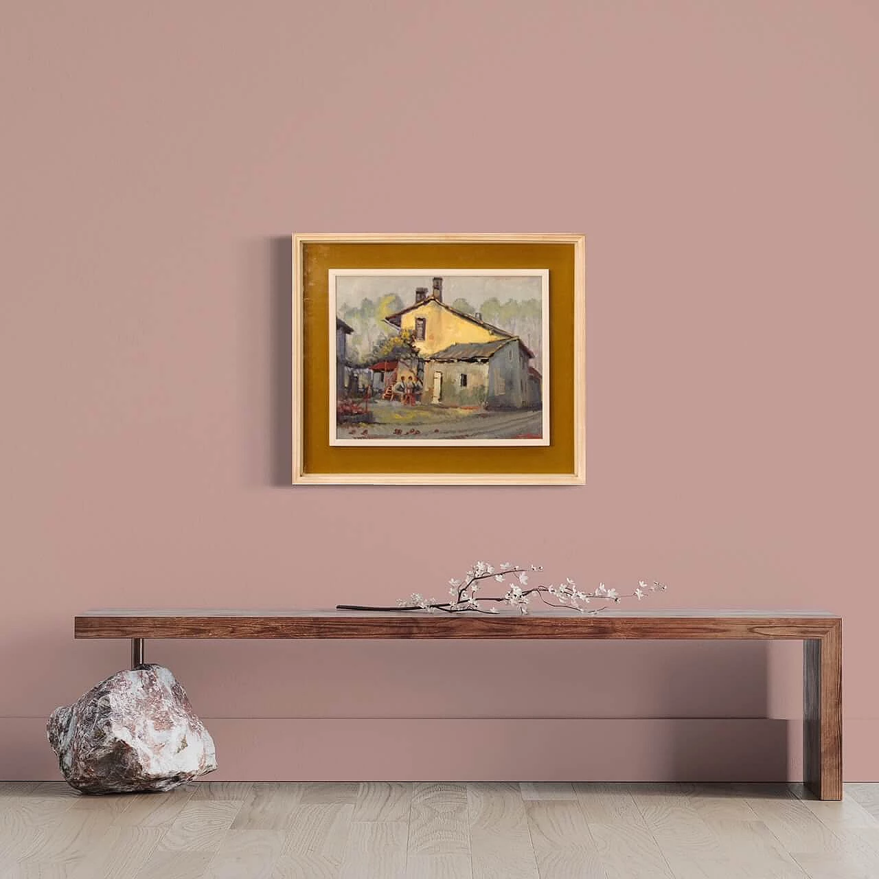 Pino Roasio, La partita domenicale, dipinto a olio su tavoletta 4