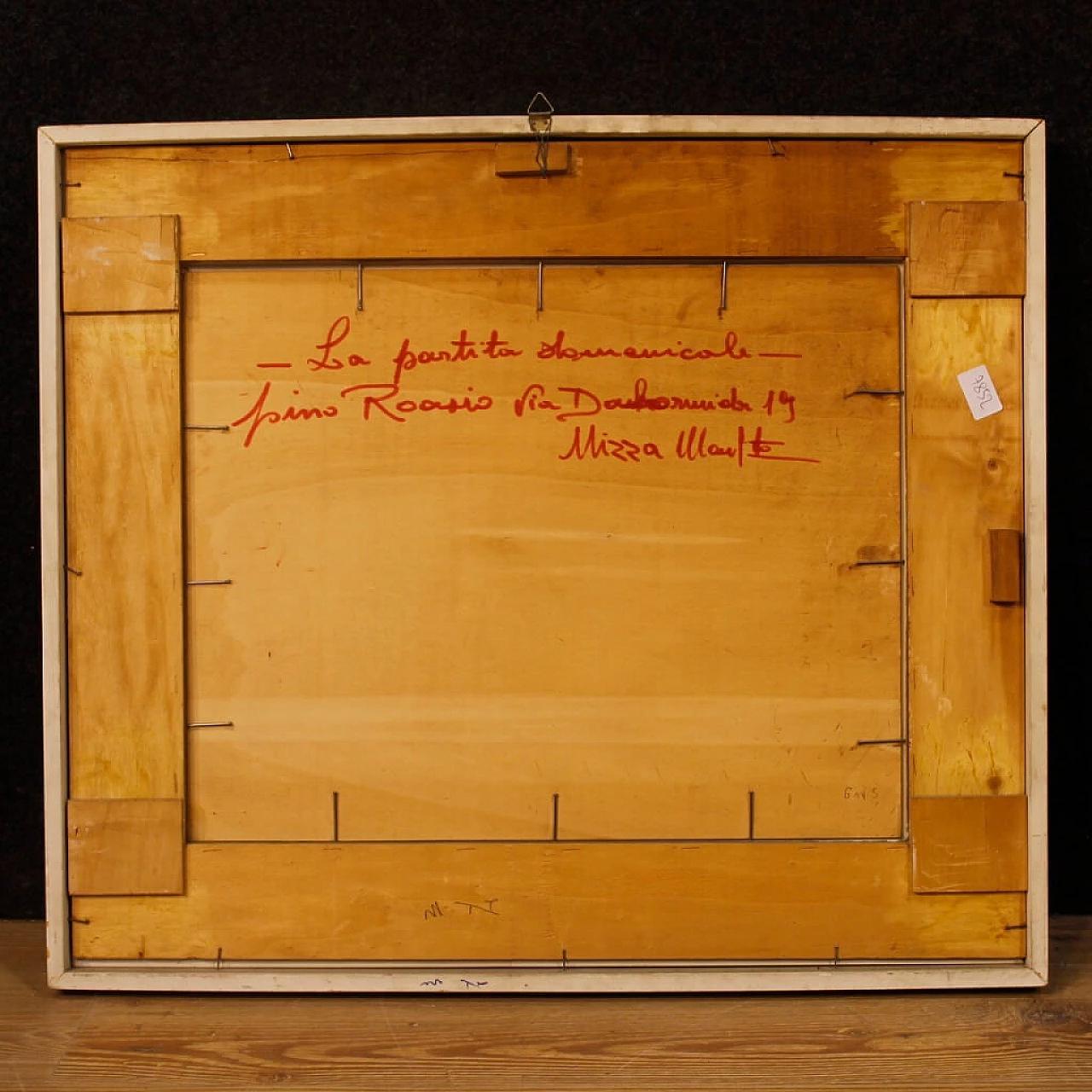 Pino Roasio, La partita domenicale, dipinto a olio su tavoletta 8