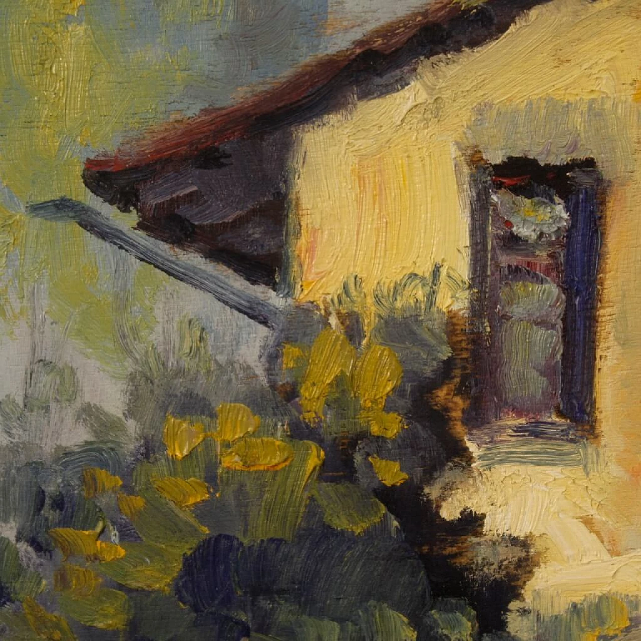 Pino Roasio, La partita domenicale, dipinto a olio su tavoletta 11