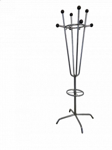 Chrome-plated metal entrance coat rack by FAACME, 1950s
