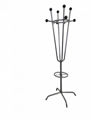Chrome-plated metal entrance coat rack by FAACME, 1950s