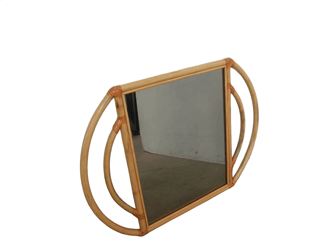 Mirror with rattan frame, 1970s 10