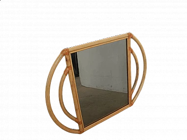 Mirror with rattan frame, 1970s