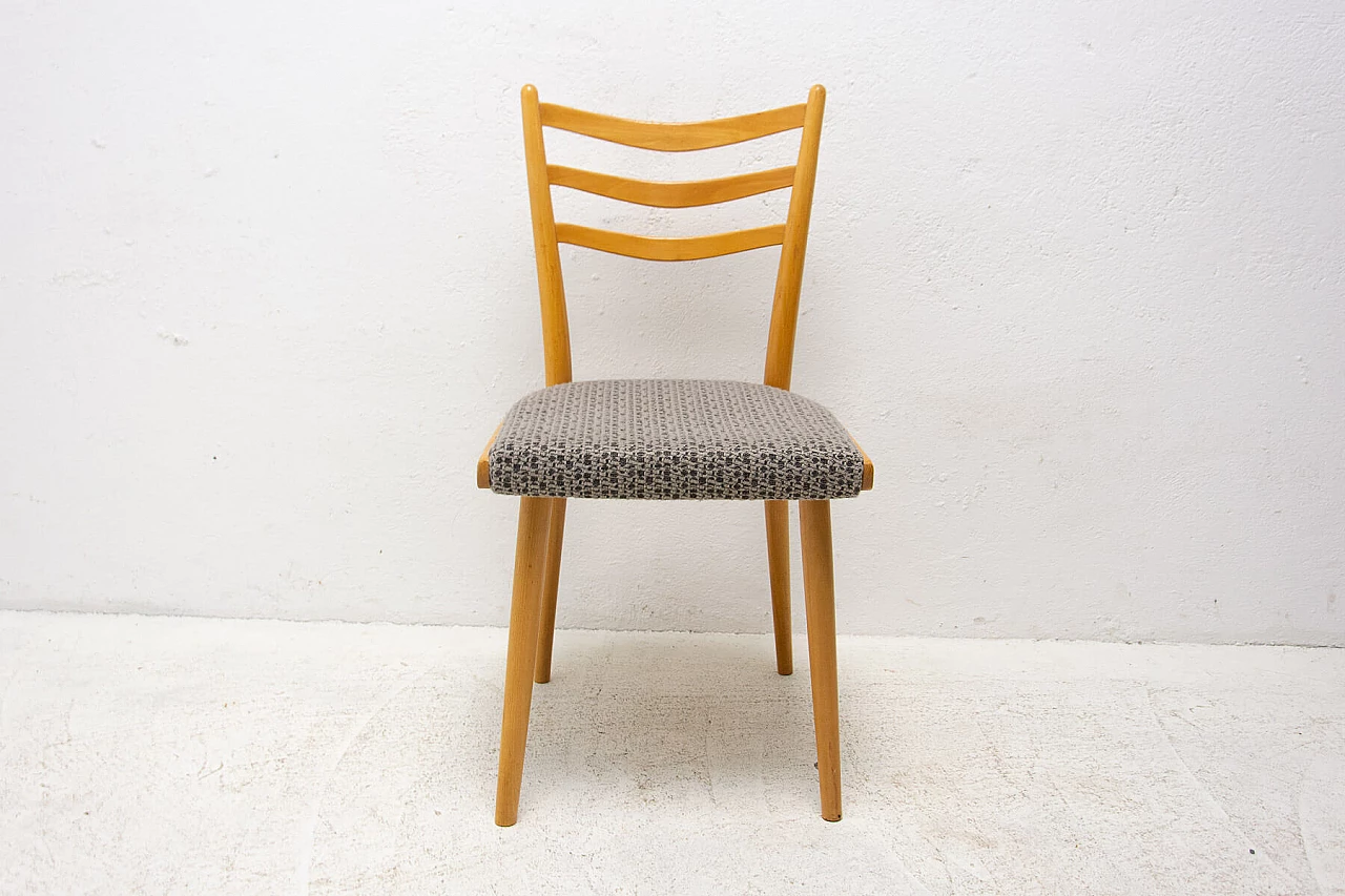 4 Chairs in beech and fabric by Jitona, 1960s 8
