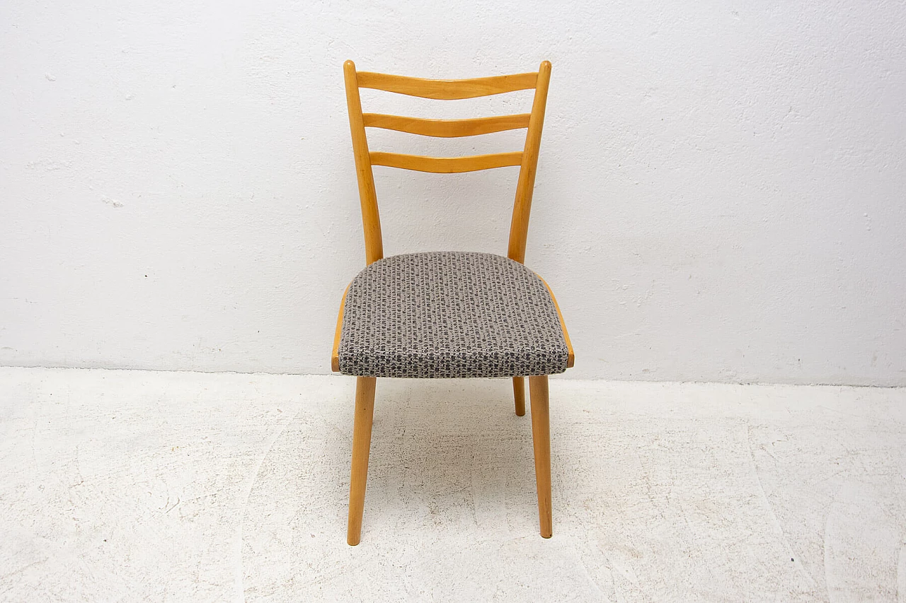 4 Chairs in beech and fabric by Jitona, 1960s 9