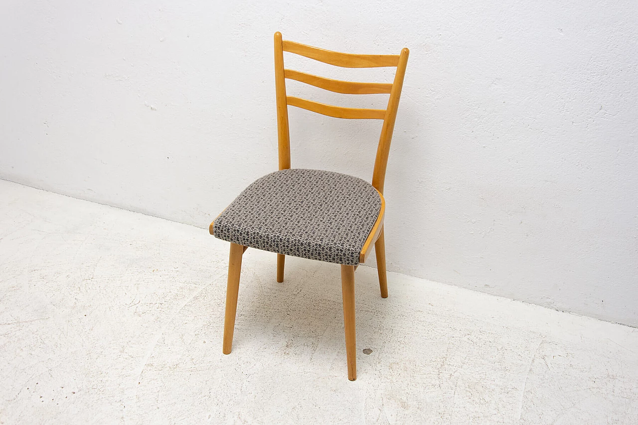 4 Chairs in beech and fabric by Jitona, 1960s 10