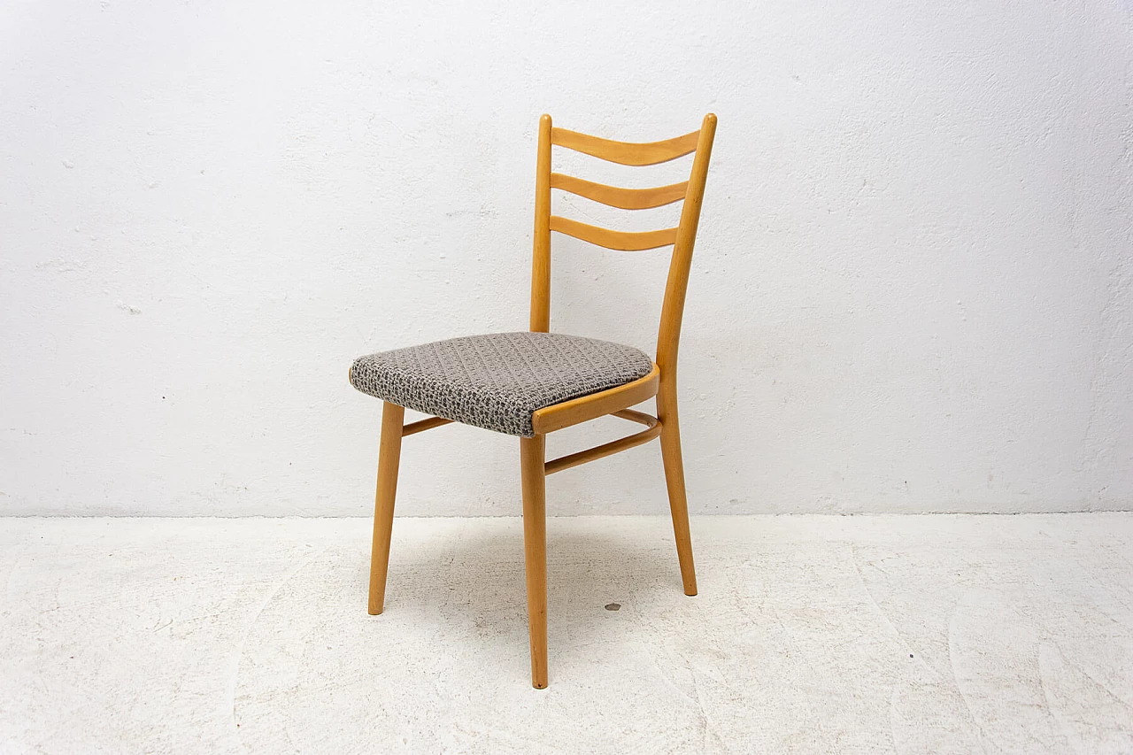 4 Chairs in beech and fabric by Jitona, 1960s 11