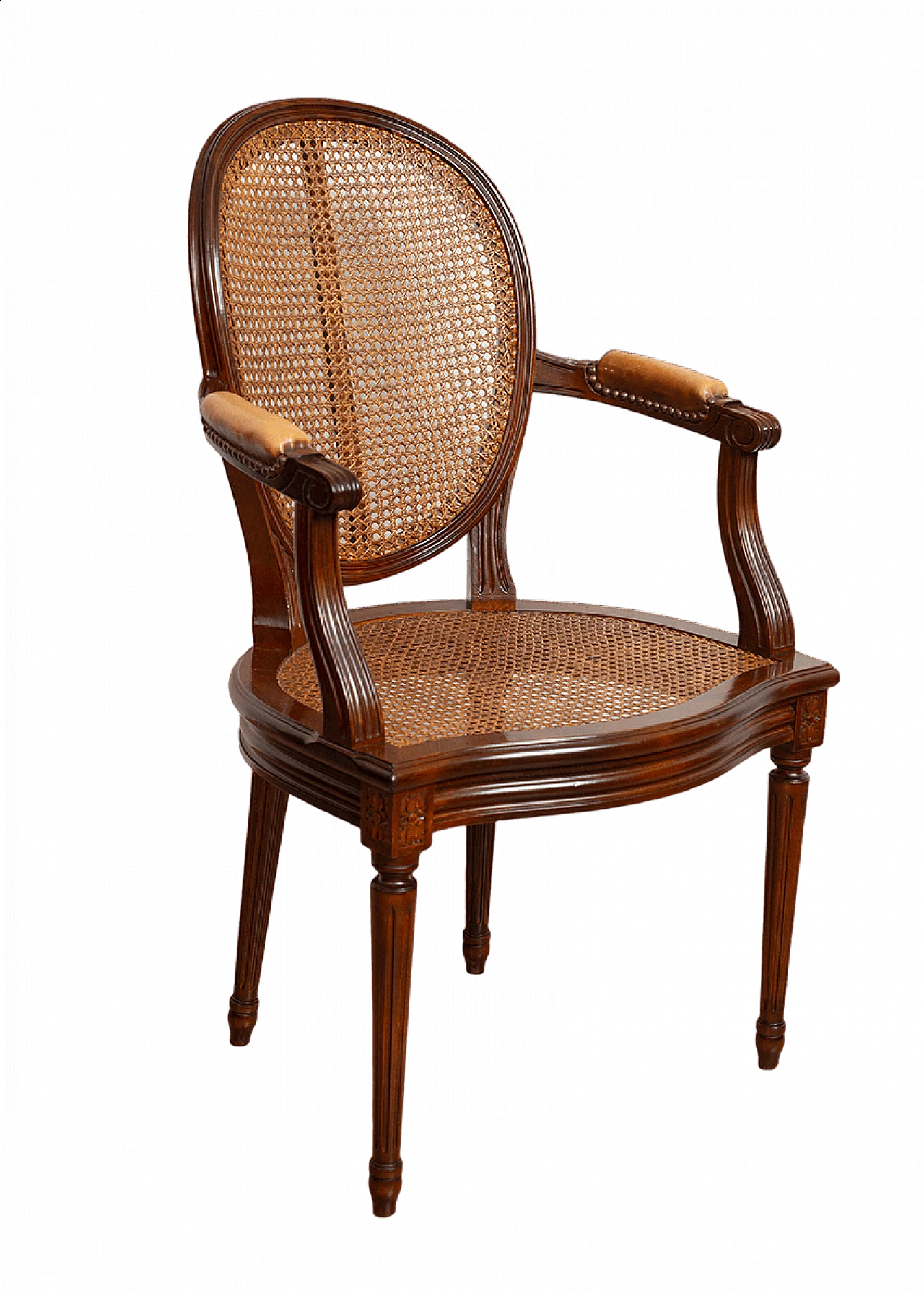 Napoleon III solid mahogany armchair, late 19th century 8