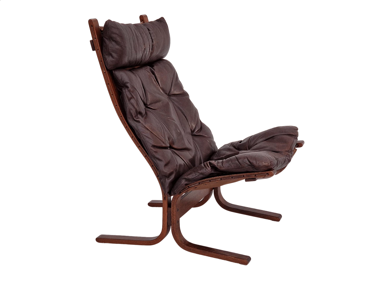 Siesta leather lounge armchair by Ingmar Relling for Westnofa Furniture, 1960s 23