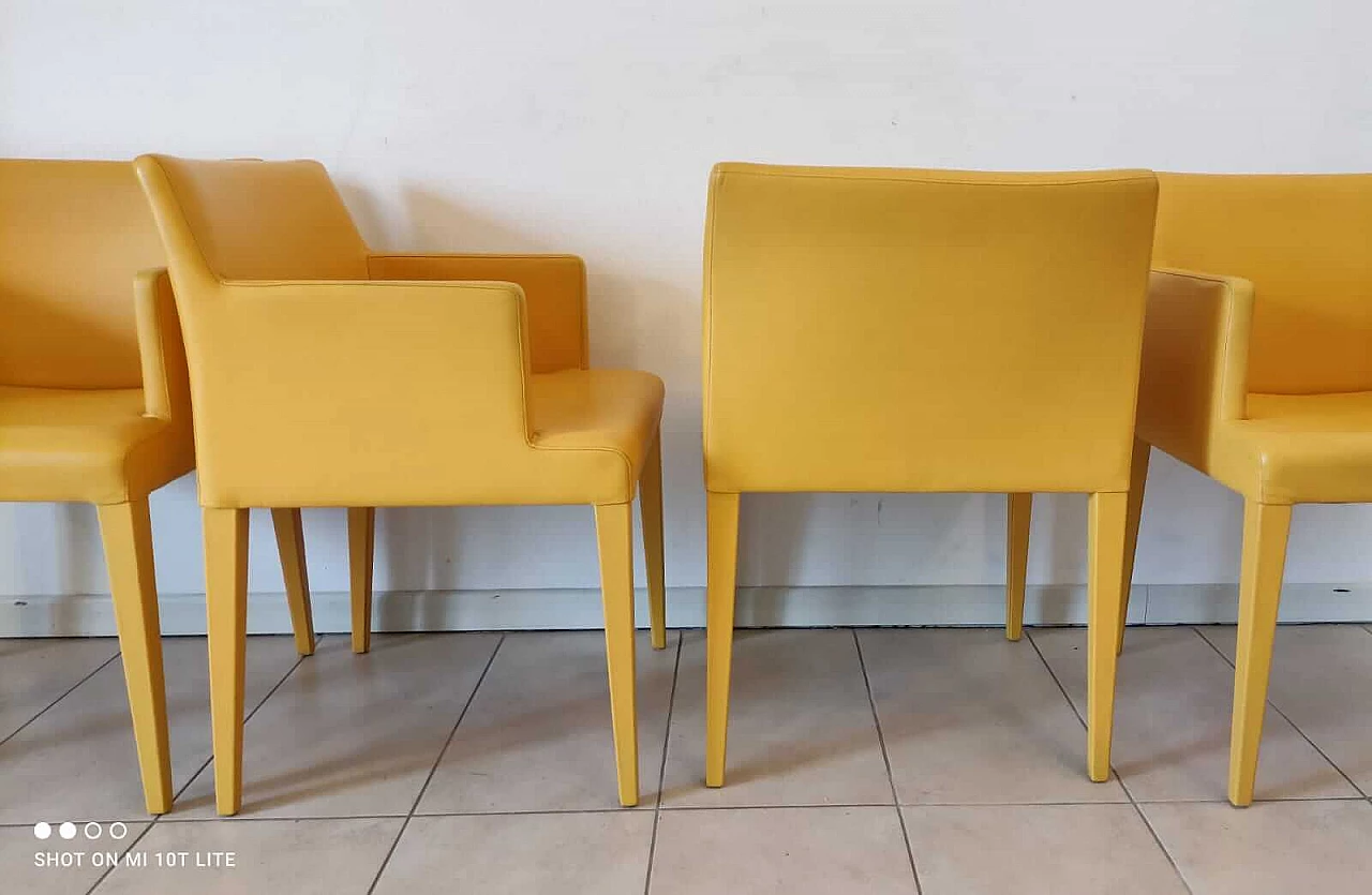 4 Yellow Liz armchairs by Poltrona Frau 3