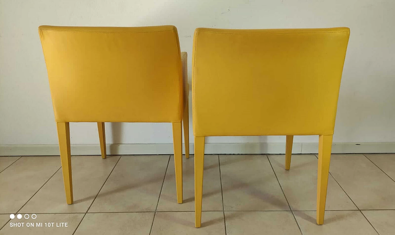 4 Yellow Liz armchairs by Poltrona Frau 6