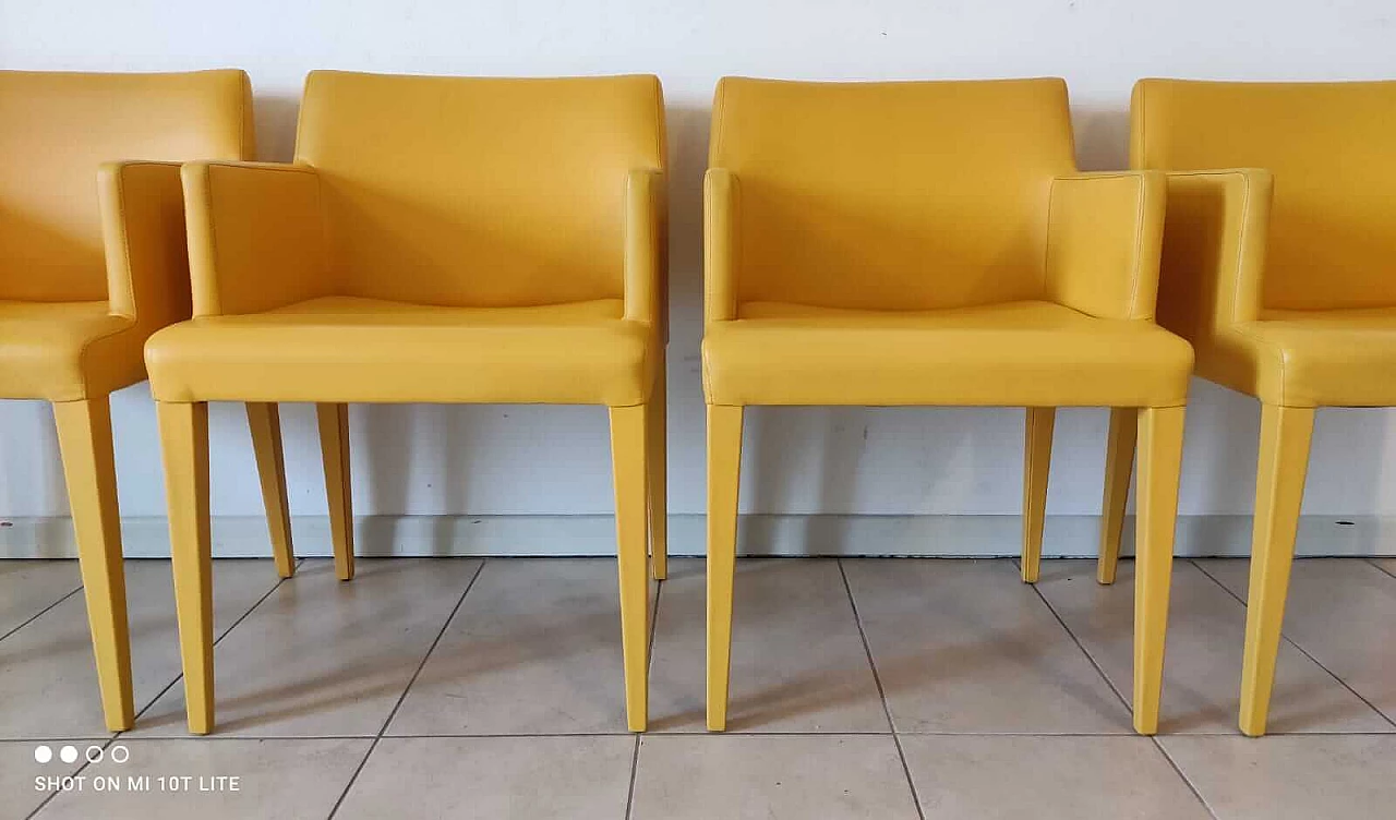 4 Yellow Liz armchairs by Poltrona Frau 9
