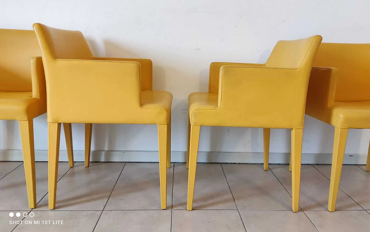 4 Yellow Liz armchairs by Poltrona Frau 10