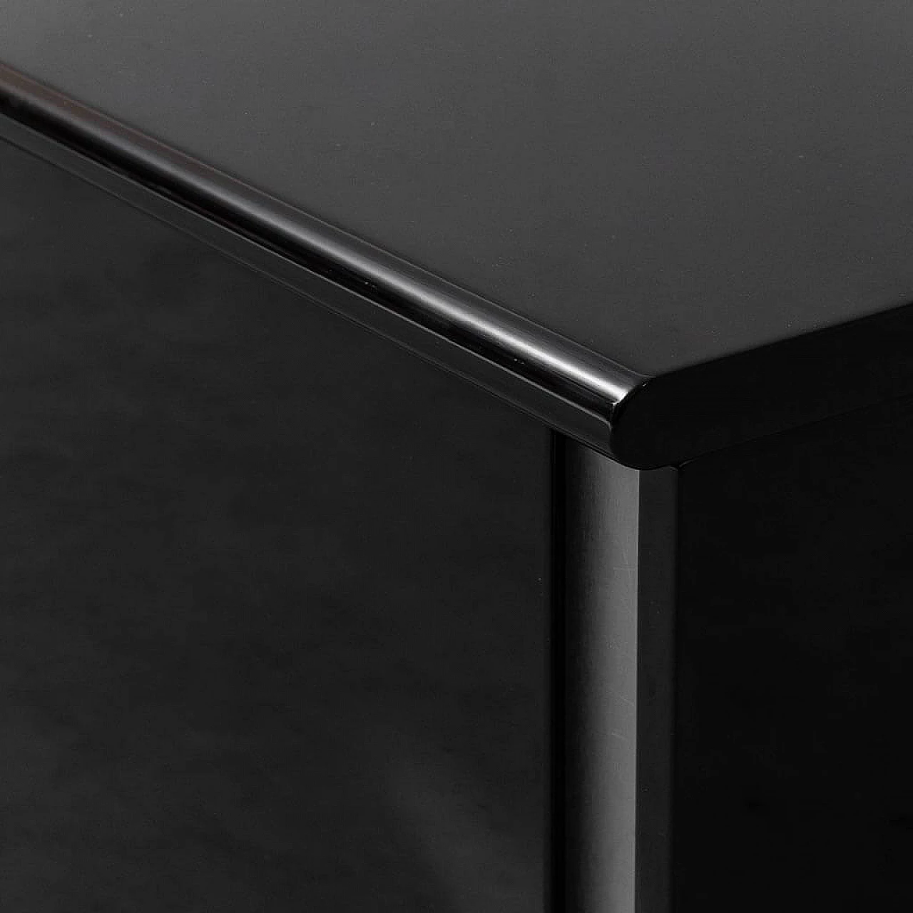 Credenza in legno laccato nero e metallo di Cidue, anni '70 3