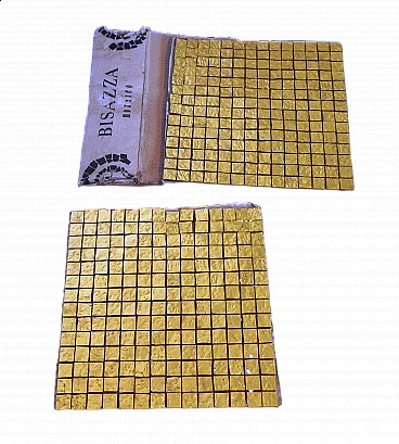 Pair of gold mosaic sheets by Bisazza, 1990s