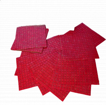 14 Red mosaic sheets by Bisazza, 1990s