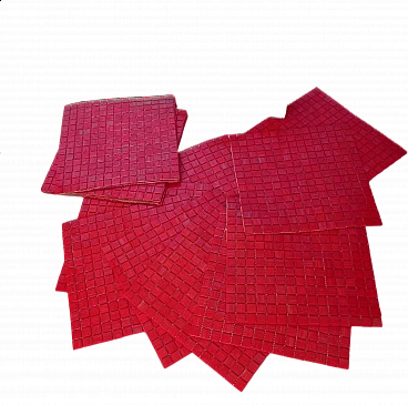 14 Fogli di mosaico rosso di Bisazza, anni '90