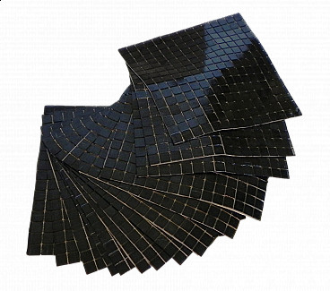 16 Black mosaic sheets by Bisazza, 1990s