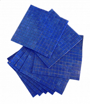 8 Fogli di mosaico blu di Bisazza, anni '90