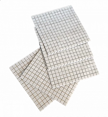 7 White mosaic sheets by Bisazza, 1990s