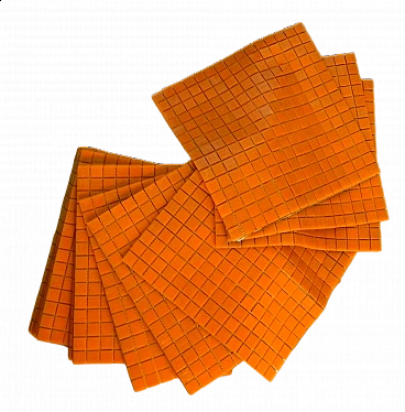 6 Fogli di mosaico arancione di Bisazza, anni '90