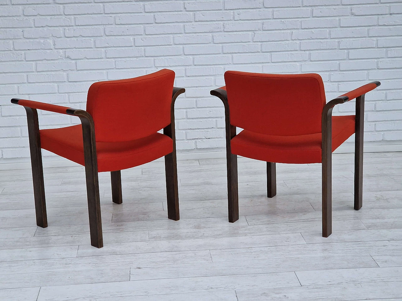 Pair of Danish armchairs upholstered in wool by Magnus Olesen, 1980s 2