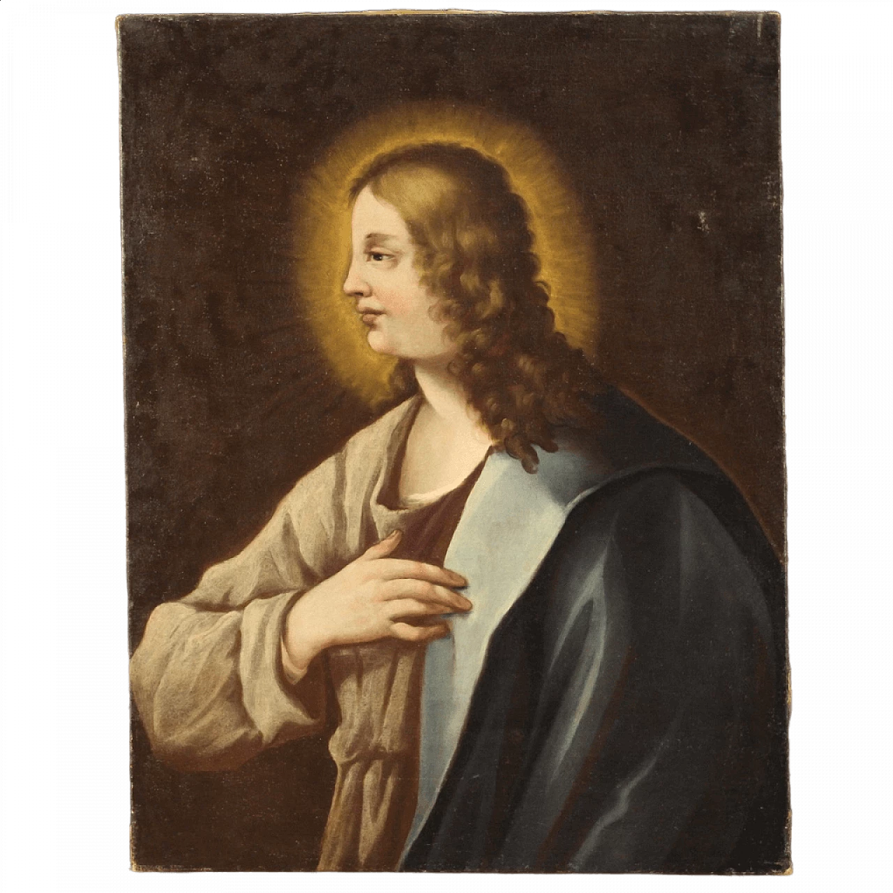 Portrait of a Saint, oil painting on canvas, 18th century 16