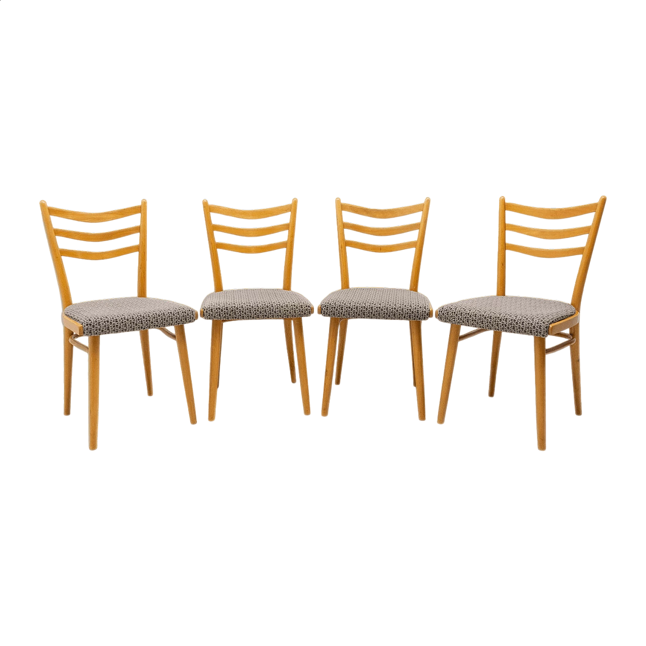 4 Chairs in beech and fabric by Jitona, 1960s 18