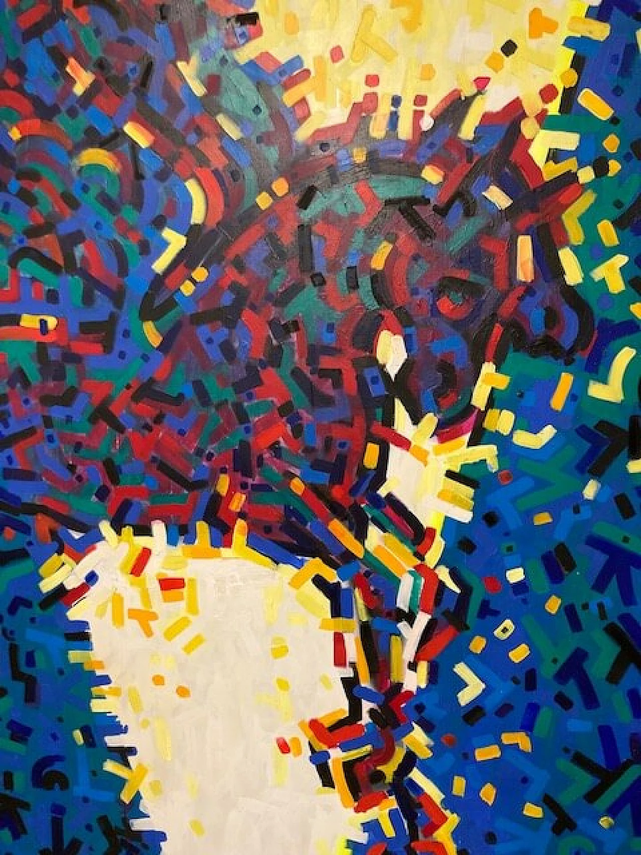 Alfredo Celaia, Pegasus, enamel painting on canvas, 1980 intOndo