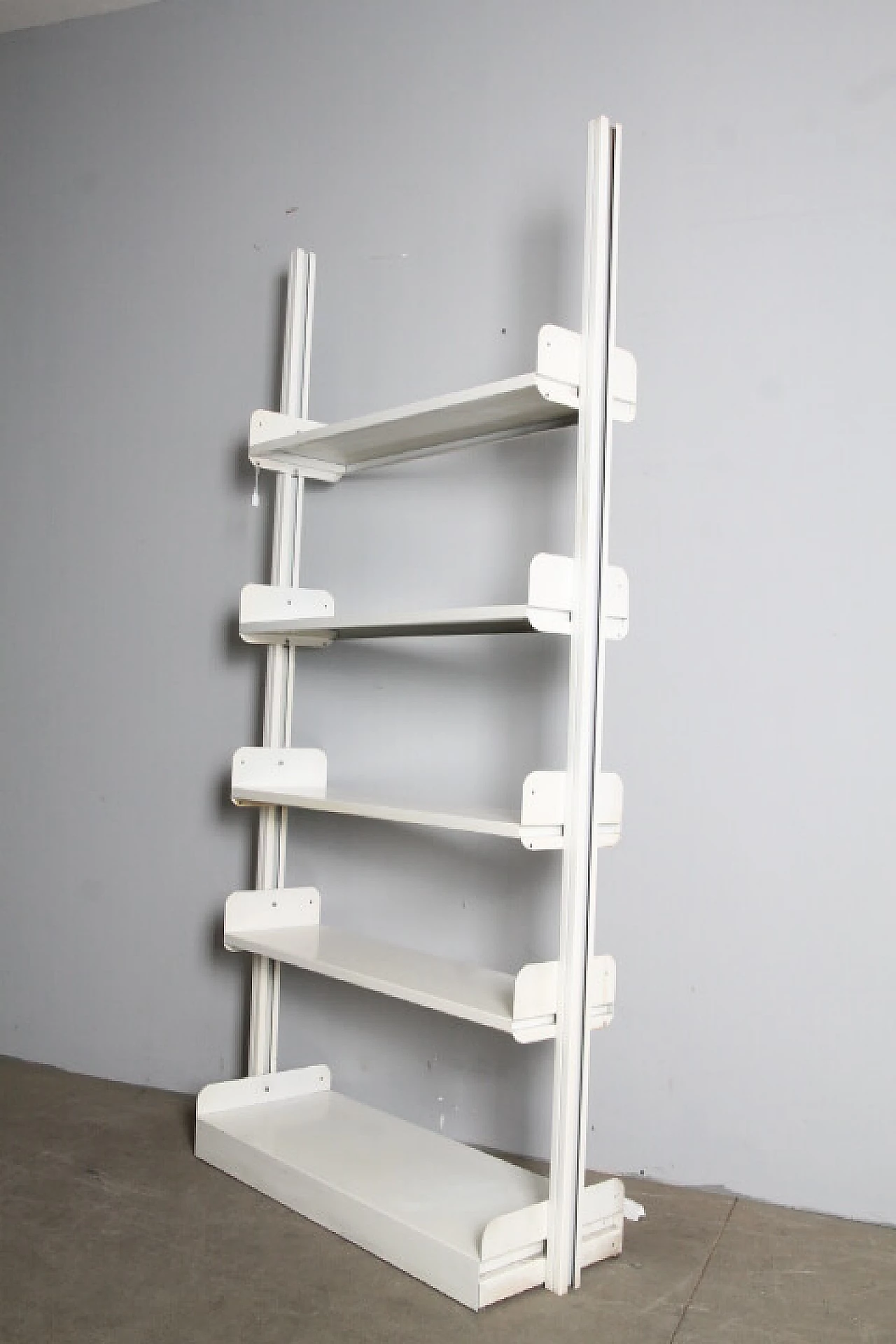 White lacquered metal Congresso bookcase by Lips Vago, 1970s 4