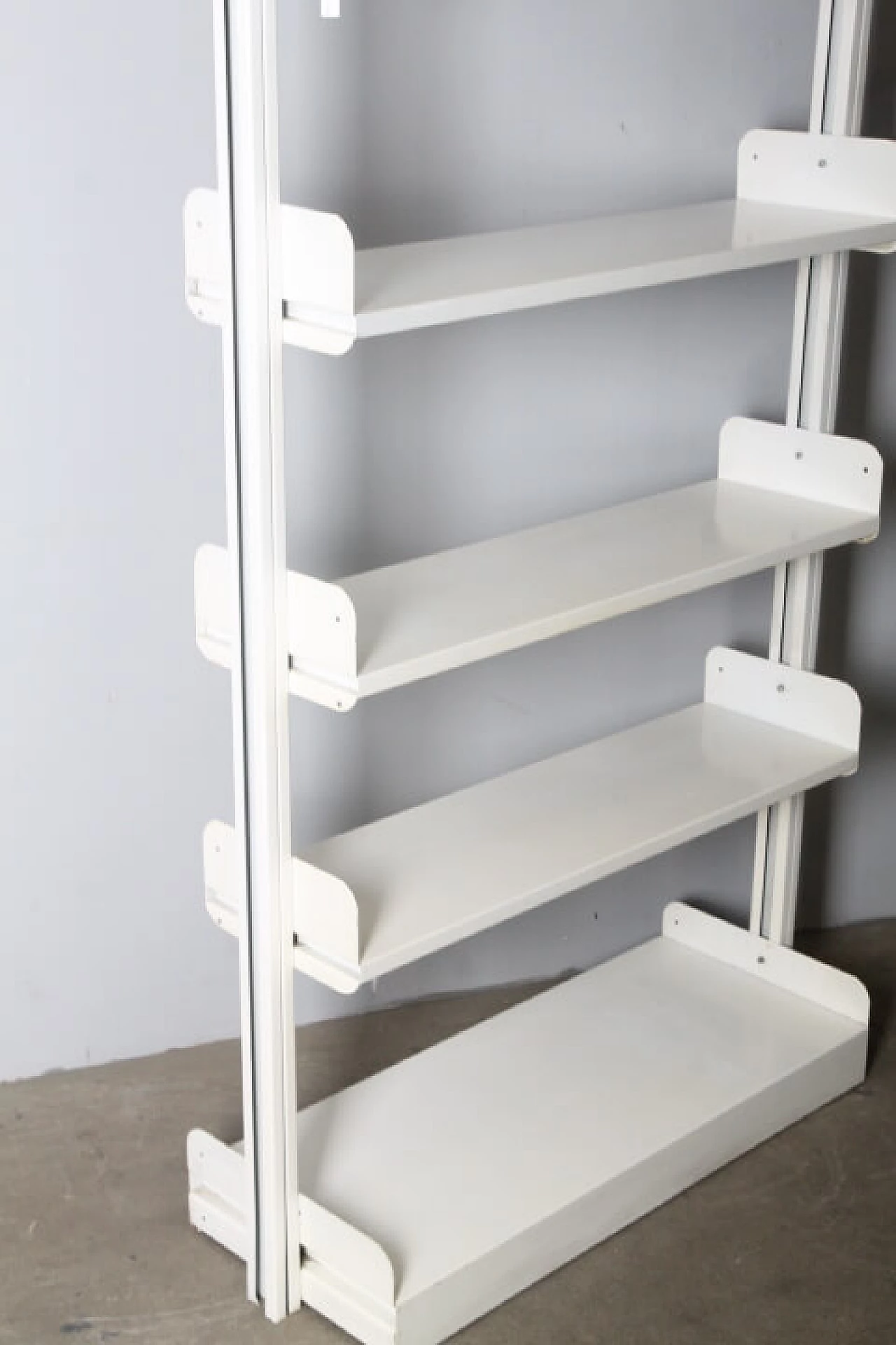 White lacquered metal Congresso bookcase by Lips Vago, 1970s 10