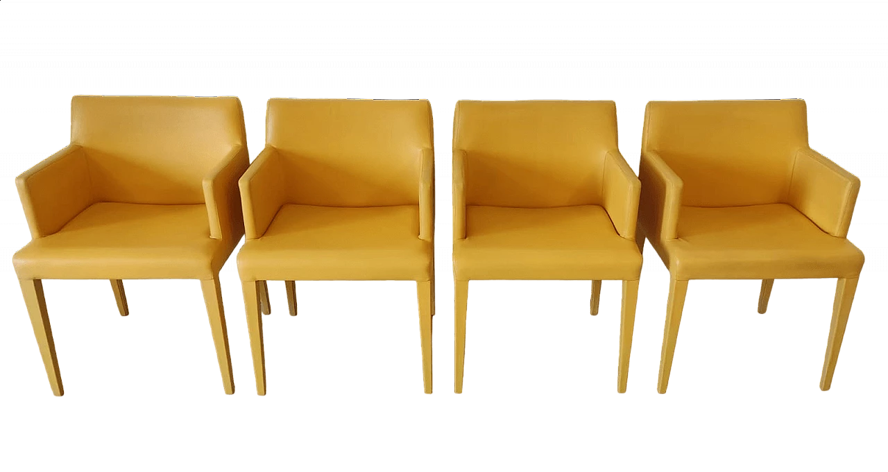 4 Yellow Liz armchairs by Poltrona Frau 11