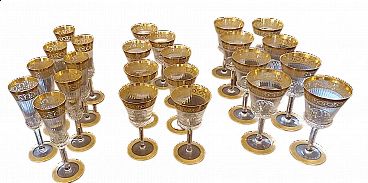 24 Bicchieri Stella in cristallo di Saint Louis, anni '60
