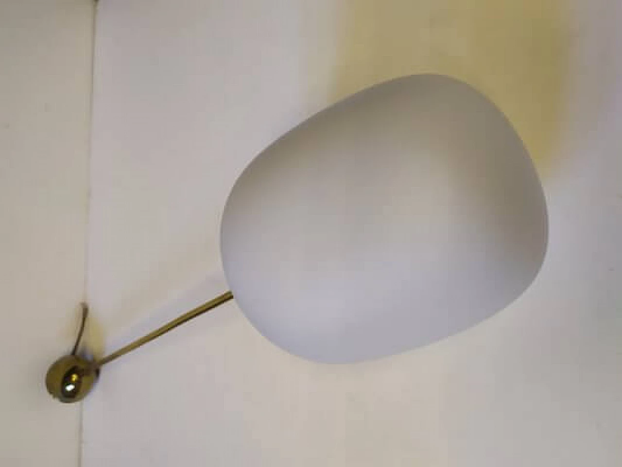 Glass and brass hanging lamp by Stilnovo, 1950s 3