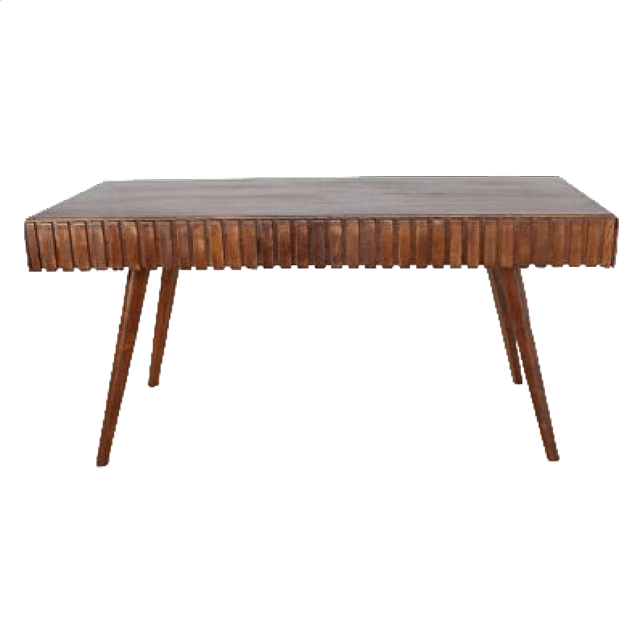 Tavolo in legno intarsiato e lavorato attribuito a Paolo Buffa, anni '50 15