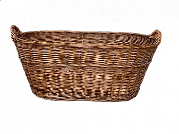 Cesto in vimini con manici, anni '40