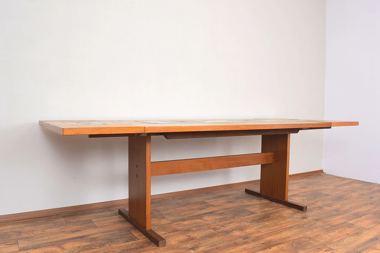Teak and tile dining table by Gangso Mobler, 1960s 3