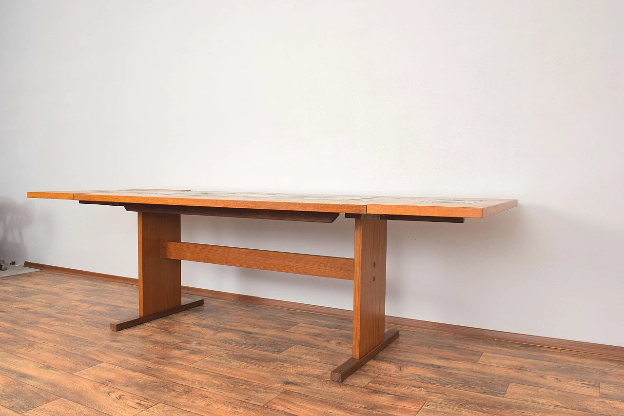 Teak and tile dining table by Gangso Mobler, 1960s 4