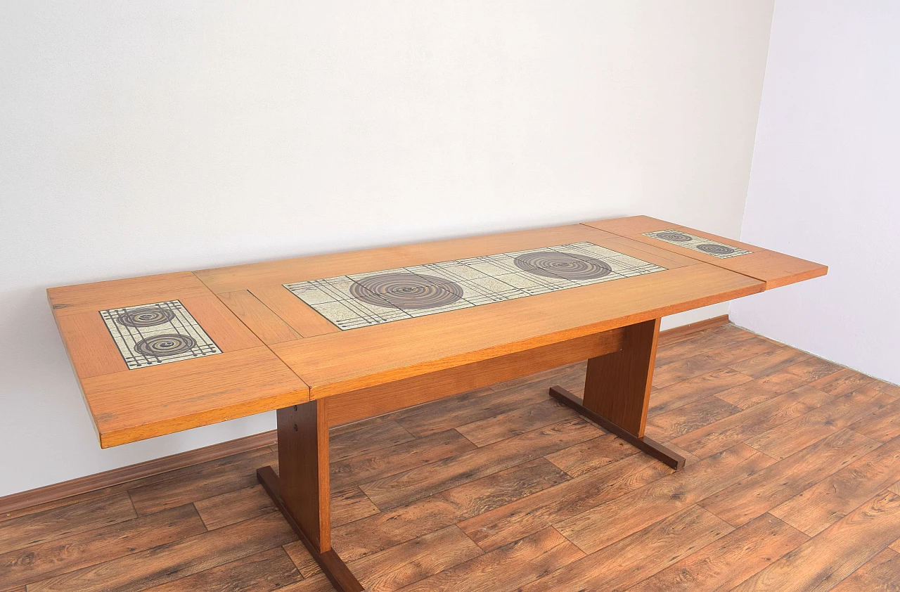 Teak and tile dining table by Gangso Mobler, 1960s 9