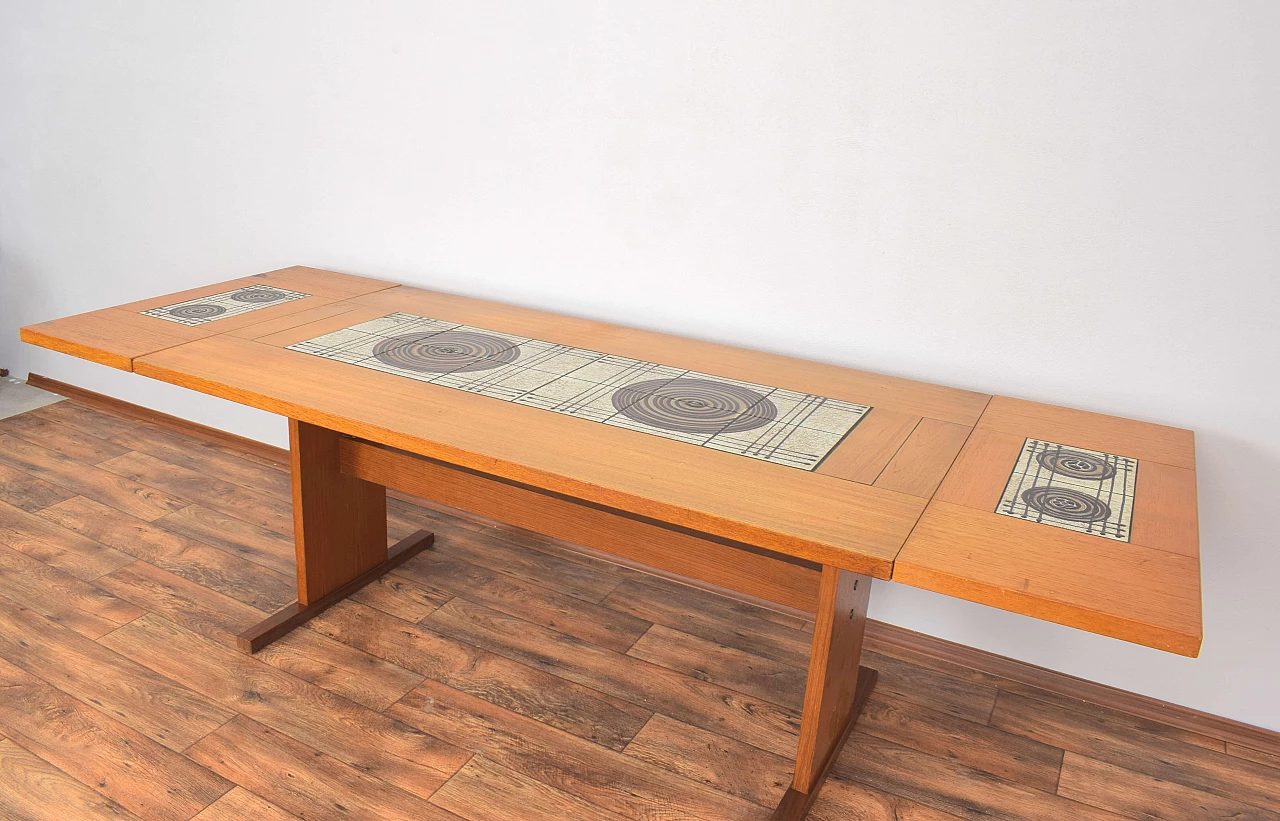 Teak and tile dining table by Gangso Mobler, 1960s 10