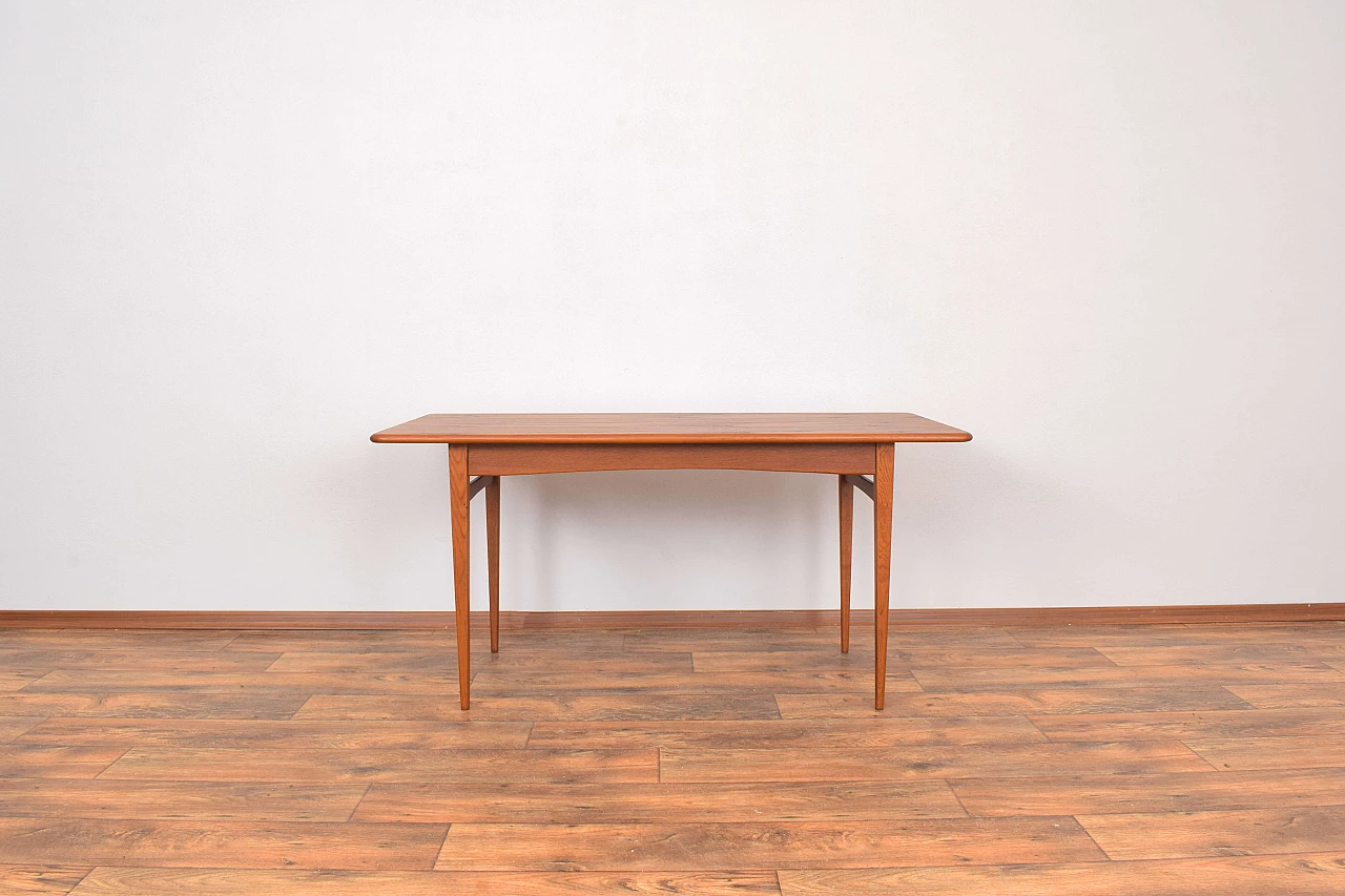 Tavolino danese con gambe in frassino massiccio e piano in teak, anni '60 1