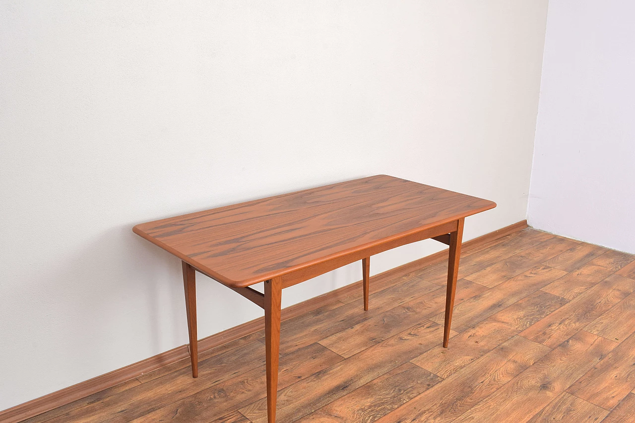 Danish coffee table with solid ash legs and teak top, 1960s 7