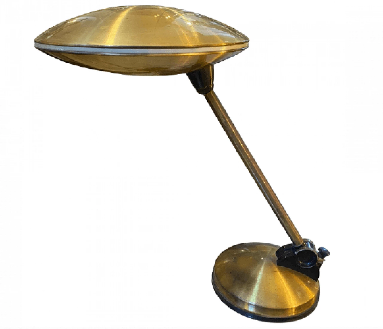Lampada da tavolo in metallo dorato nello stile di Fase, anni '70 1