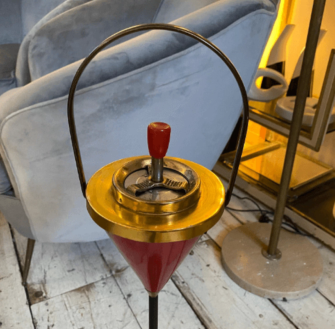 Metal and plastic standing ashtray, 1950s 6