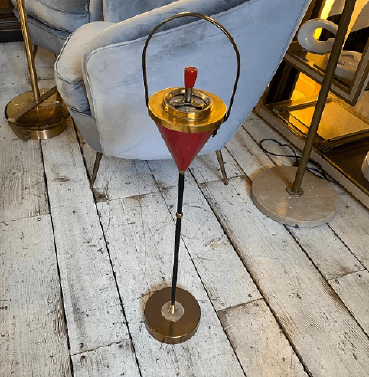 Metal and plastic standing ashtray, 1950s 9