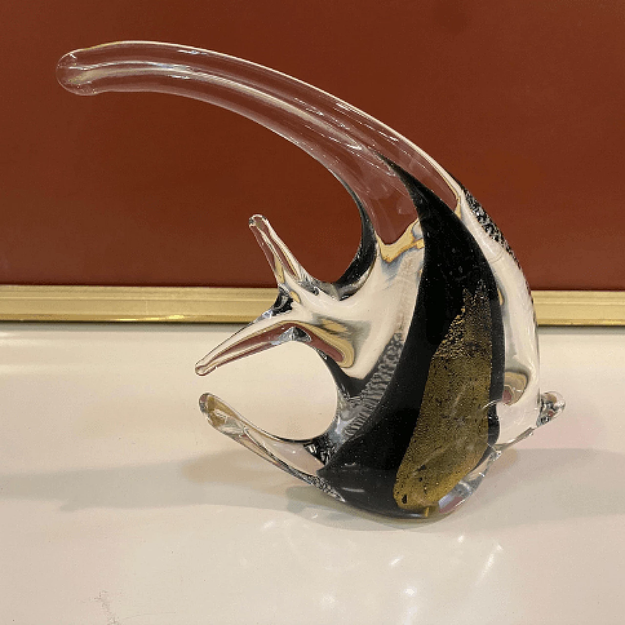 Murano glass tropical fish sculpture by Seguso, 1980s 9