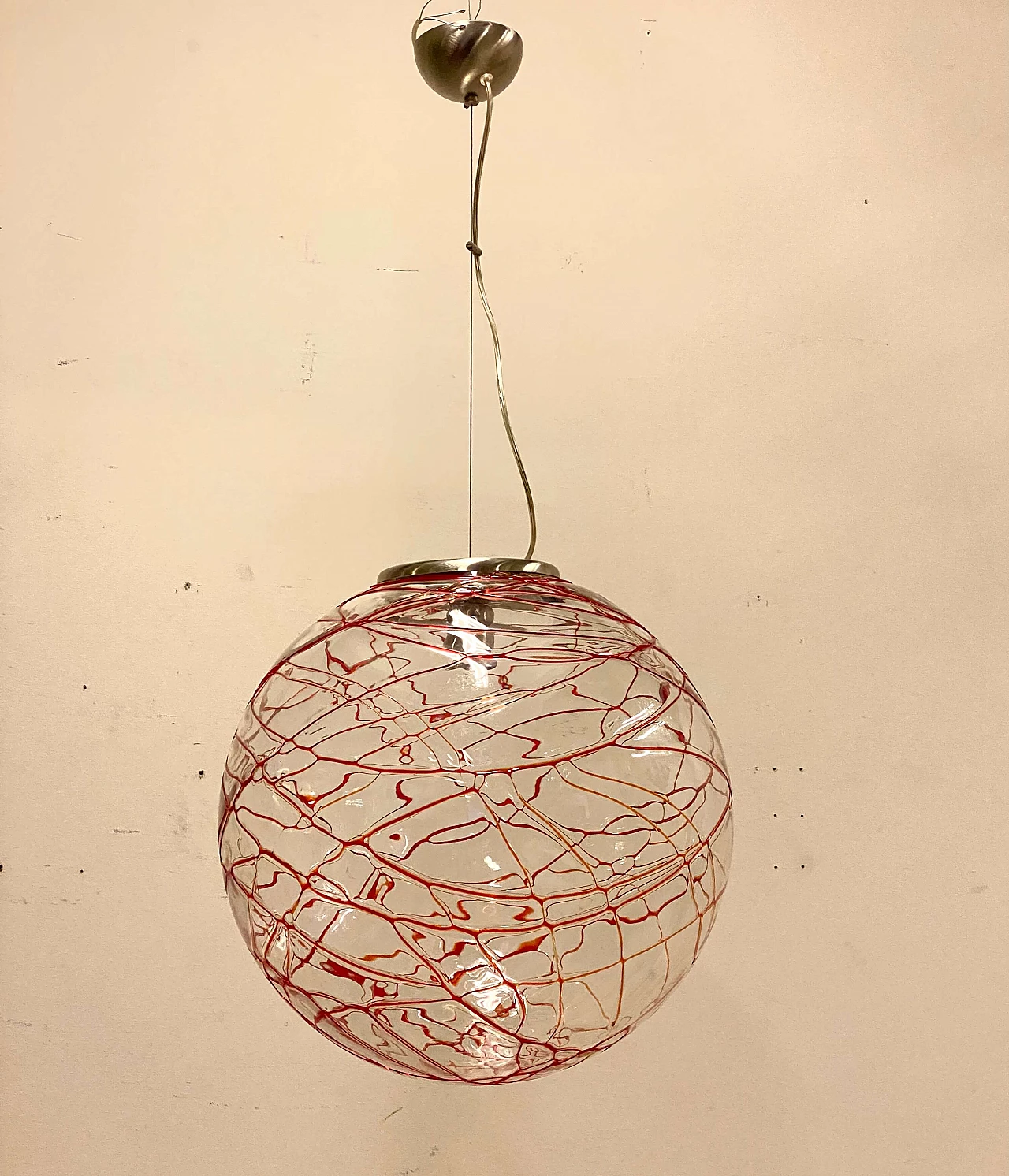 Murano glass spherical chandelier, 1980s 6