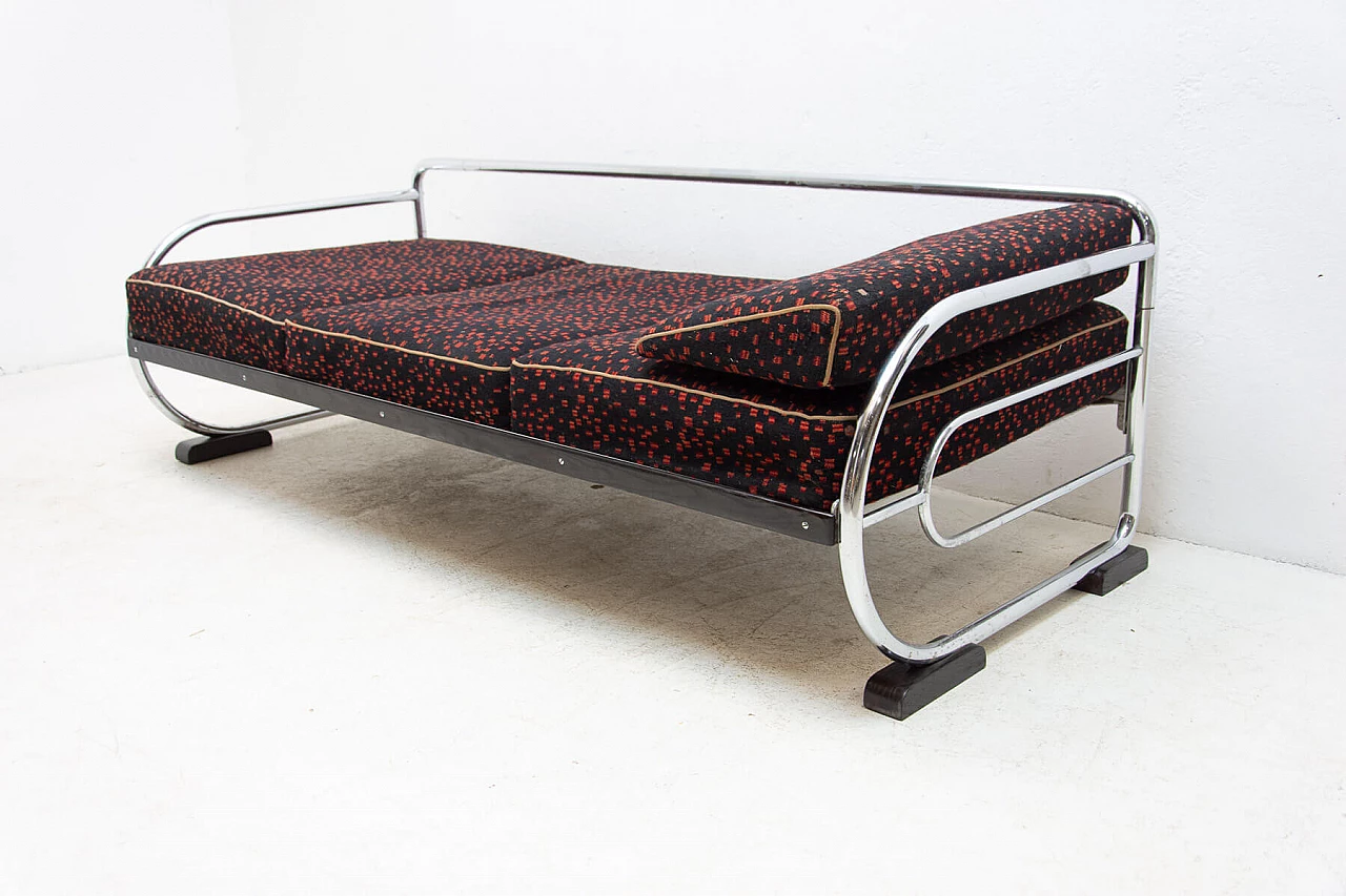 Bauhaus sofa in chrome tubular steel by Hynek Gottwald, 1930s 2
