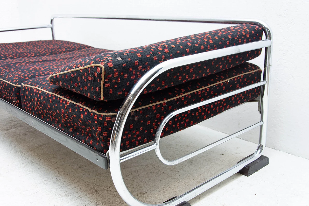 Bauhaus sofa in chrome tubular steel by Hynek Gottwald, 1930s 3