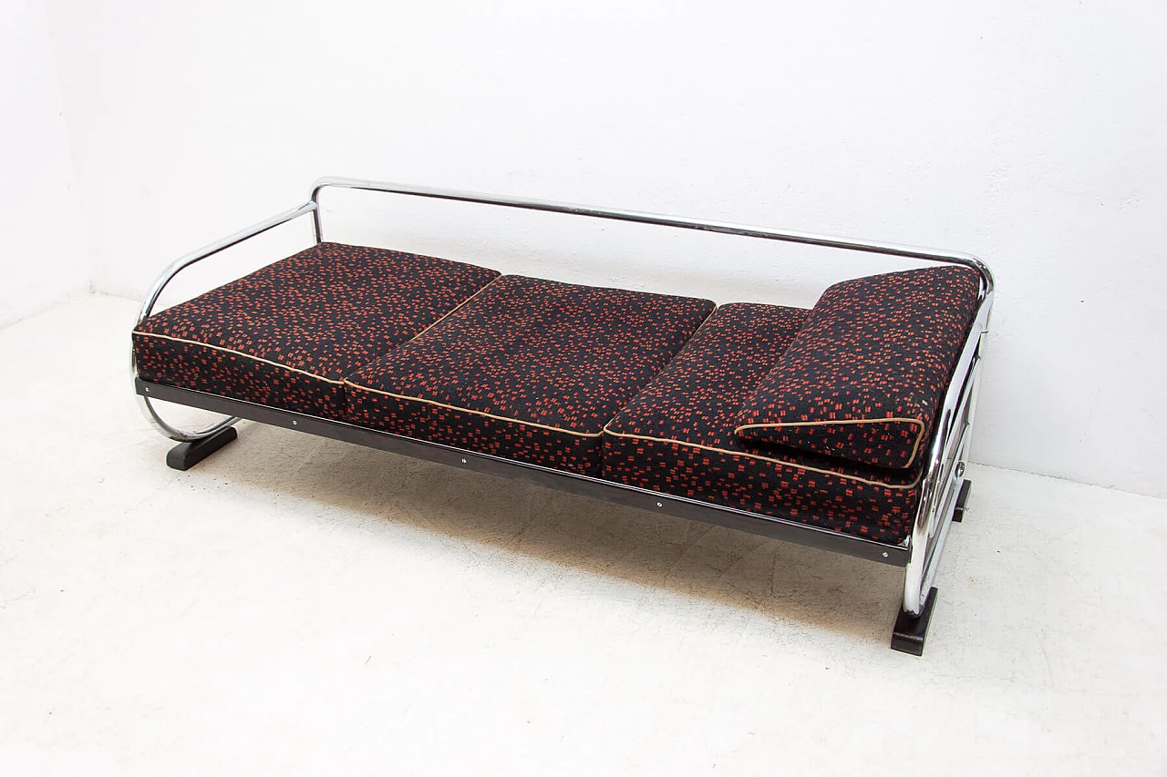 Bauhaus sofa in chrome tubular steel by Hynek Gottwald, 1930s 16